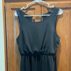 Black floor-length dress